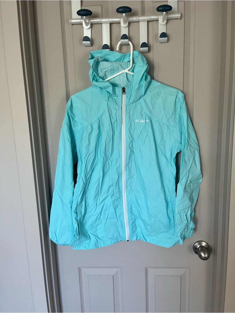 Columbia Light Aqua Hooded Jacket